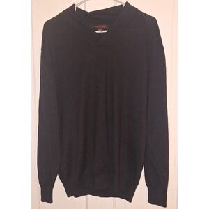 Linea Uomo Black Sweater Large Men's  Wool Blend Winter Dark Romantic Casual